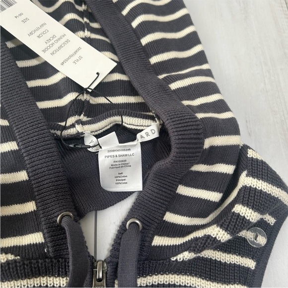 NWT $258 Veronica Beard Munno Hoodie Dickey Jacket Insert Navy/ivory striped - Picture 10 of 12